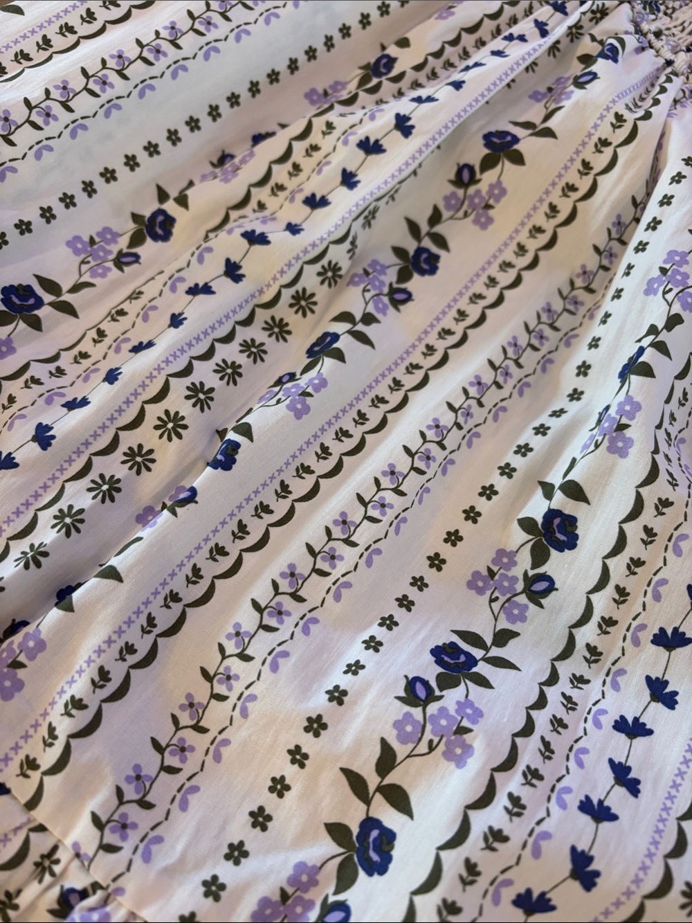 Karlie French Floral Vine Tiered Maxi Skirt Large NWT New Feminine 100% Cotton - Picture 7 of 10